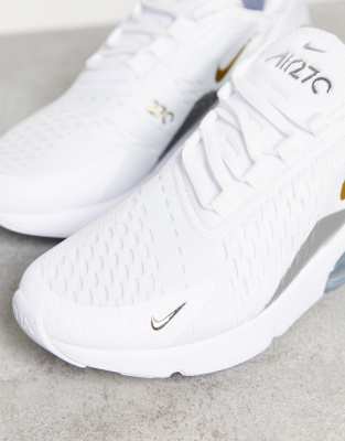 Nike air max 270 white metallic gold best sale