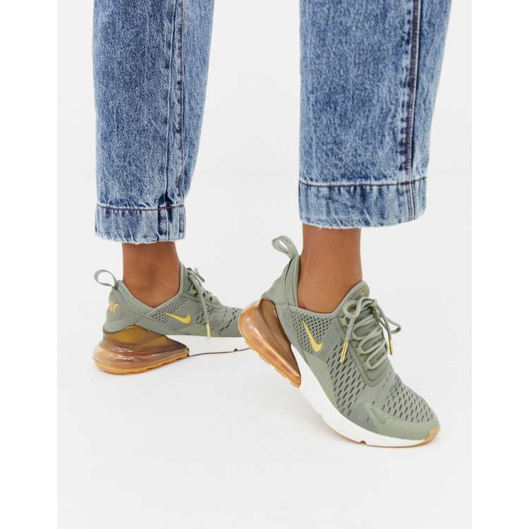 Nike Air Max 270 Sneakers color grigio e oro ASOS