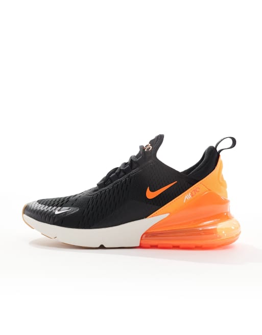 Nike air max 270 sneakers in black and orange ASOS