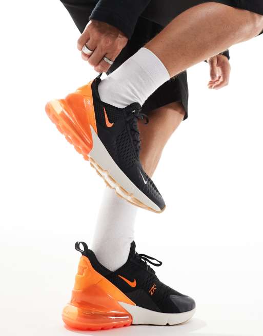 Nike air max 270 sneakers in black and orange