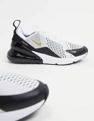 nike air max 270 white black gold