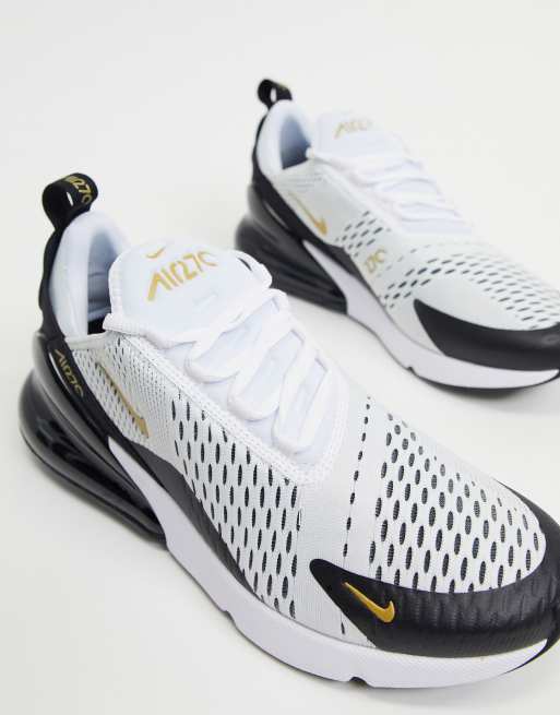 Nike Air Max 270 White Metallic Gold Black pour hommes