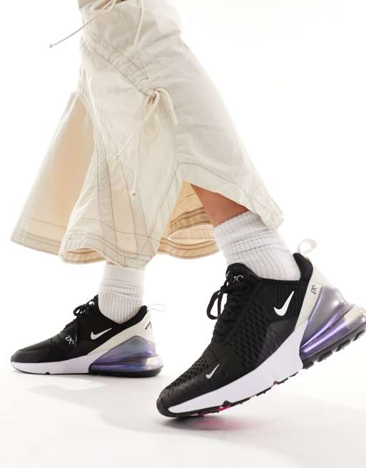 Nike Air Max 270 sneakers in black with metallic detail