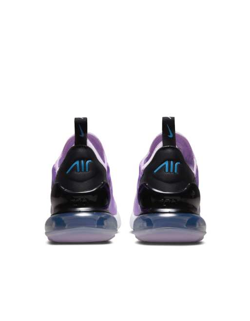 Nike White & Purple Air Max 270 Sneakers in Black