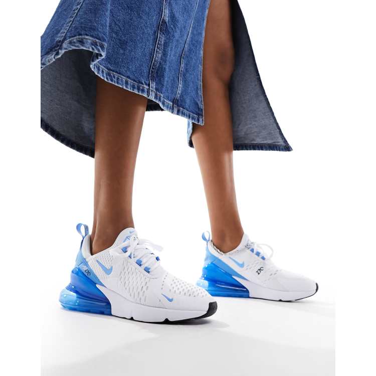 Nike Air Max 270 Sneakers in white and blue ASOS