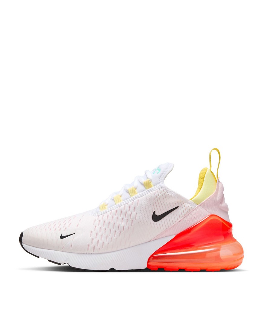 Shop Nike Air Max 270 Sneakers In White And Crimson Pink