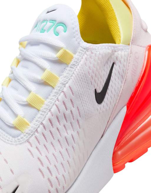 Nike Air Max 270 sneakers in white and crimson pink