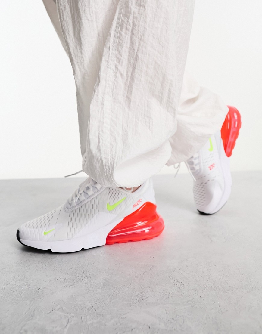 NIKE AIR MAX 270 SNEAKERS IN WHITE AND GRAY