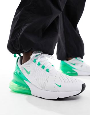 Nike Air Max 270 Sneakers In White And Green