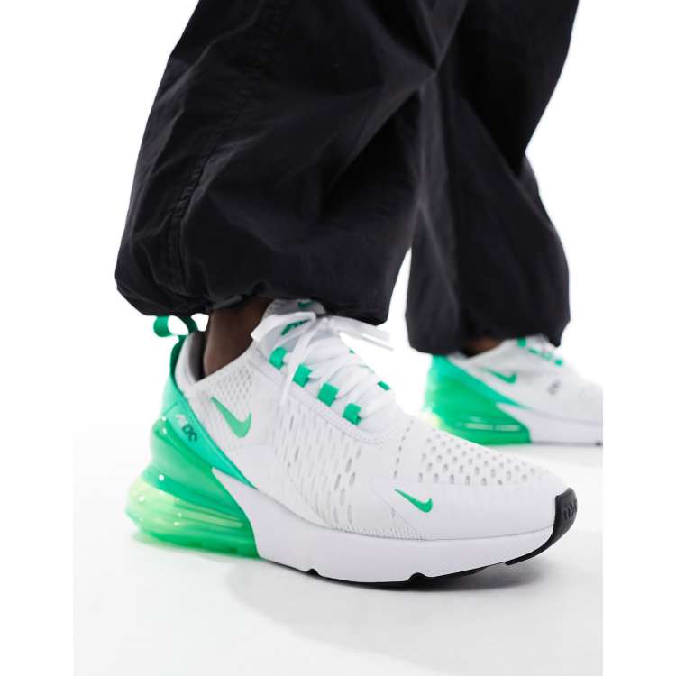 Nike Air Max 270 sneakers in white and green ASOS