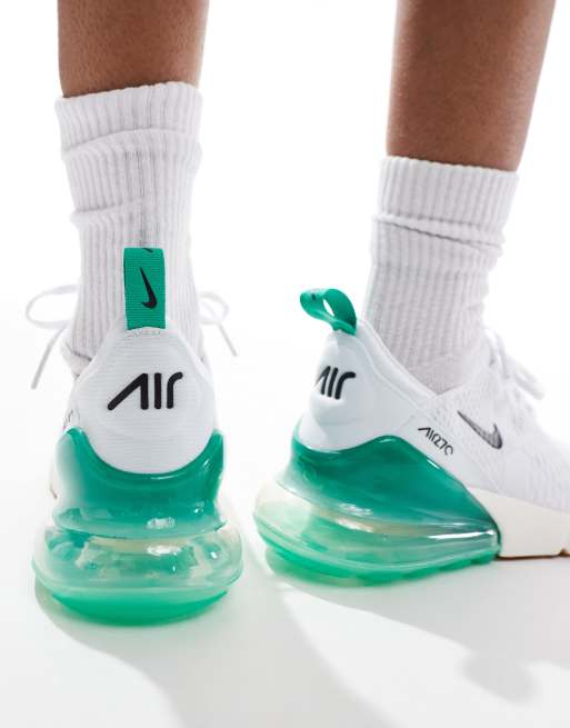 Nike Air Max 270 sneakers in white and green, 3 of 5