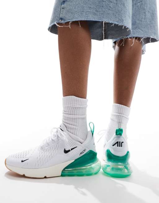 Nike Air Max 270 sneakers in white and green, 4 of 5