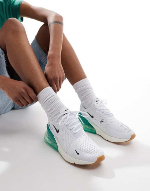 Nike Air Max 270 sneakers in white and green, 5 of 5