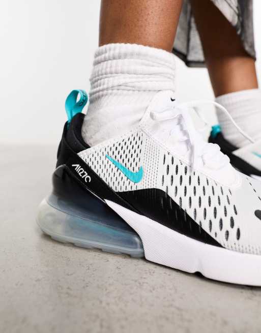 Nike Air Max 270 sneakers in white black green ASOS