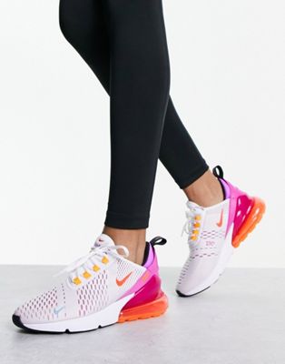 Losjes begroting defect Nike Air Max 270 sneakers in white/fuchsia | ASOS