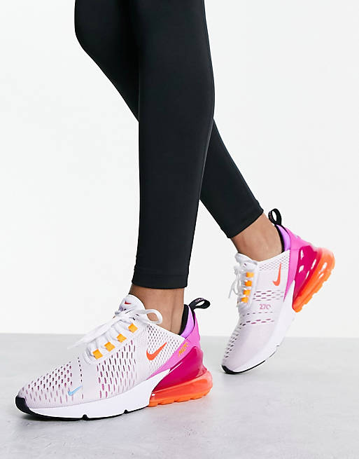 Nike Air Max 270 sneakers in white/fuchsia | ASOS