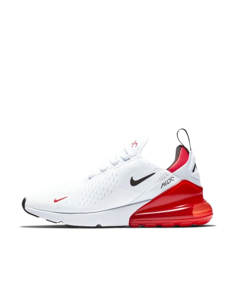 Nike Air Max 270 sneakers in white & red - view 1