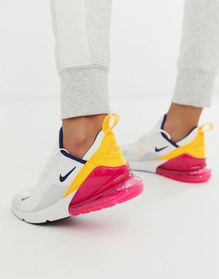 white pink and yellow air max 270