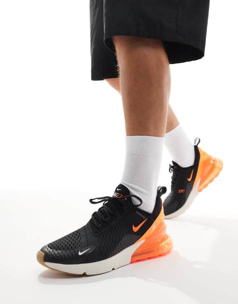 Nike Air Max 270 trainers in black, orange and white - view 1