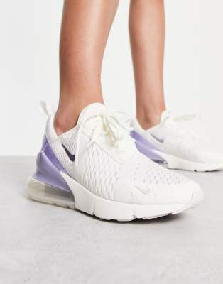 Nike Air Max 270 trainers in sail white and oxygen purple ASOS