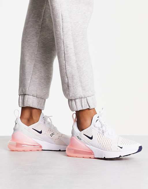 Nike Air Max 270 trainers in white and bleached coral | ASOS