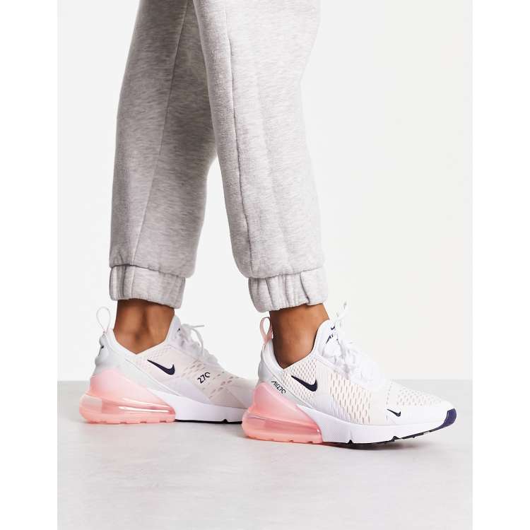 Nike Air Max 270 trainers in white and bleached coral ASOS