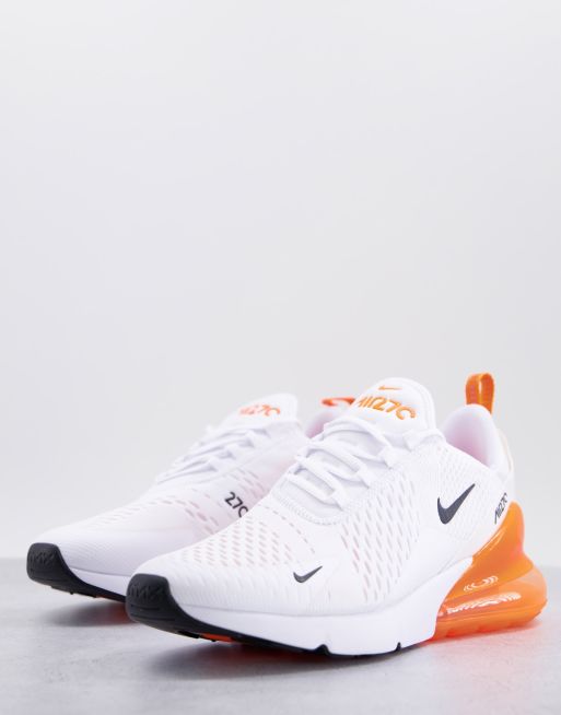 Orange and sale white nike trainers