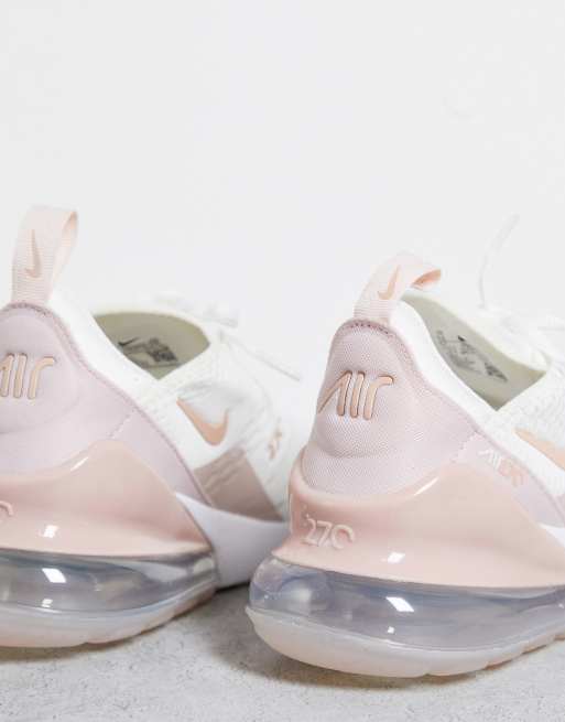 Nike Air Max 270 trainers in white and pastel pink