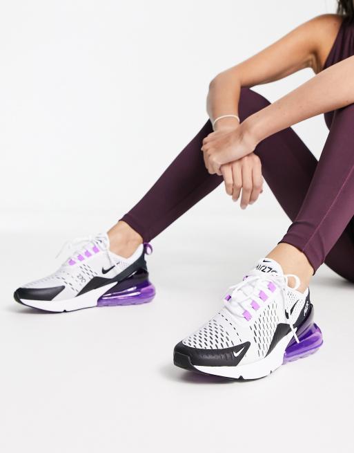 Nike Air Max 270 trainers in white and purple