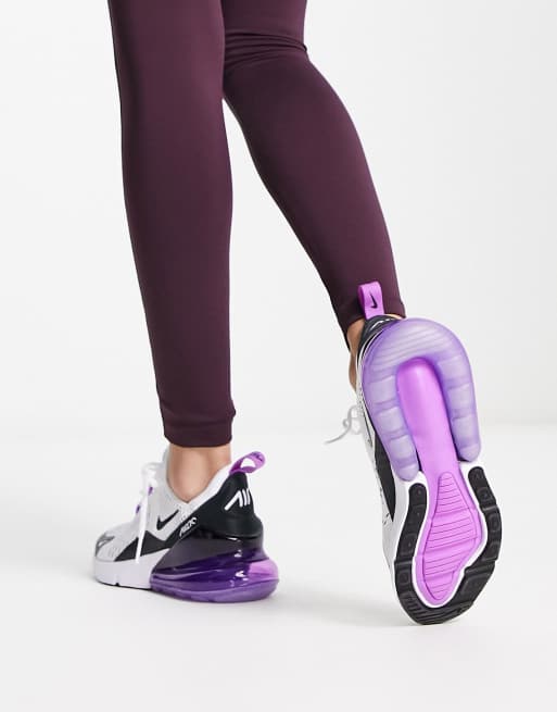 Nike Air Max 270 trainers in white and purple ASOS