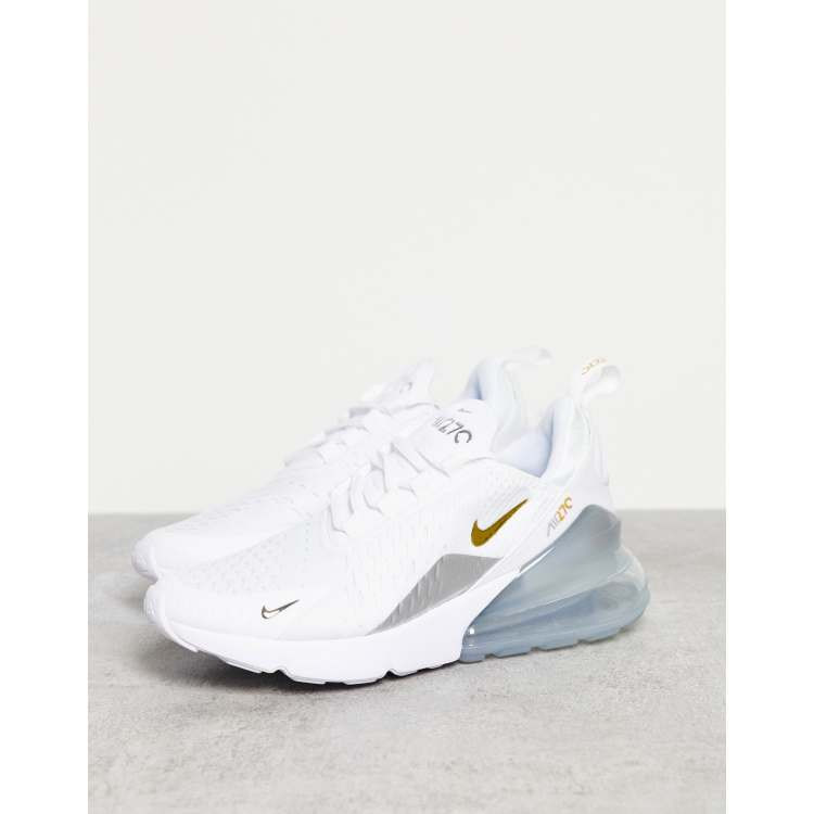 Nike Air Max 270 trainers in white gold and silver ASOS