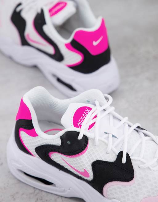 Nike Air Max 2X Trainers in white and pink