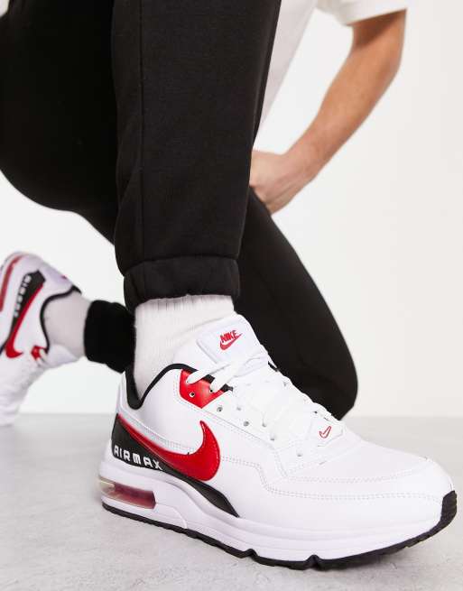 Nike air max red and black hot sale and white