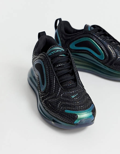 castigo Sospechar Aventurero Nike Air Max 720 sneakers in black and iridescent blue | ASOS