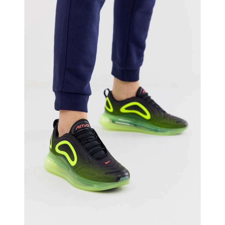 Nike Air max 720 - Sneakers in zwart met groen | ASOS