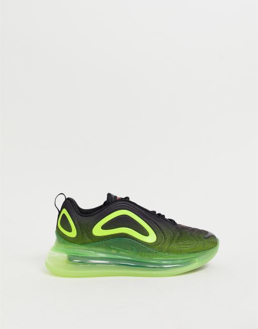 Nike air max 720 trainers in black and green