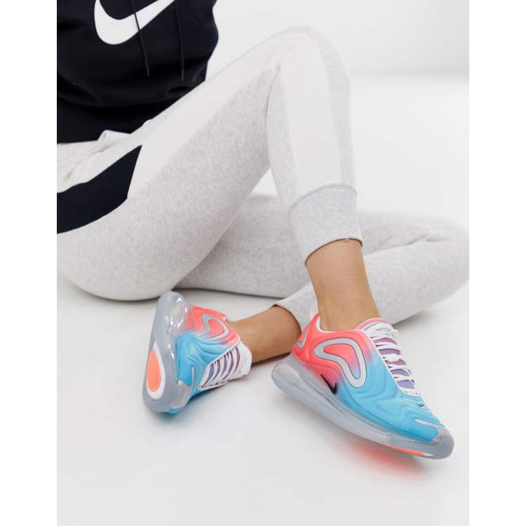 Nike Air Max 720 trainers in pink and blue, ASOS