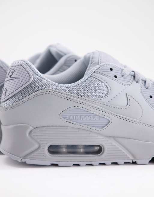 Chaussures Nike Air Max 90 GS - Taille US 4Y, Couleur Gris Loup/métallisé Platine/citron - Occasion Très Bon état