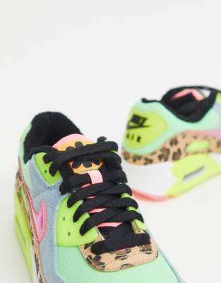 Nike Air Max 90 Trainers Illusion Green Sunset Pulse Off 78