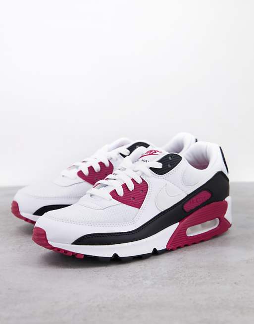 Nike - Air Max 90 - Baskets - Blanc, bordeaux et noir Nike - Air Max 90 - Baskets - Blanc, bordeaux et noir