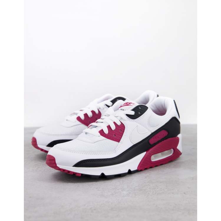 Artesano Pórtico que te diviertas Nike - Air Max 90 - Baskets - Blanc, bordeaux et noir | ASOS