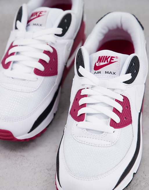 Nike - Air Max 90 - Baskets - Blanc, bordeaux et noir Nike - Air Max 90 - Baskets - Blanc, bordeaux et noir