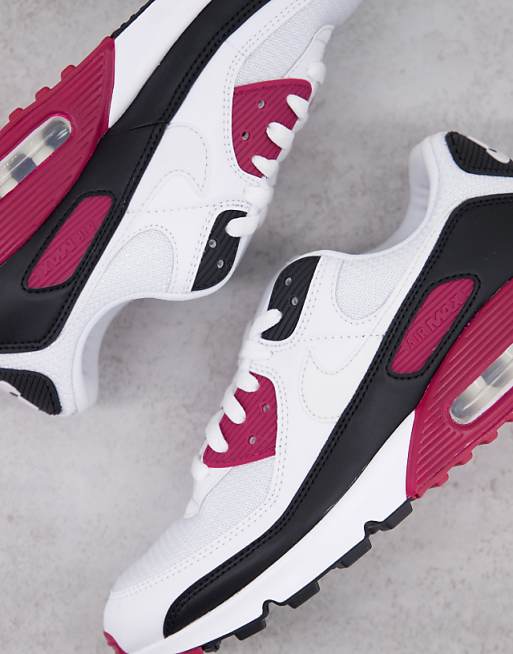 Nike - Air Max 90 - Baskets - Blanc, bordeaux et noir Nike - Air Max 90 - Baskets - Blanc, bordeaux et noir