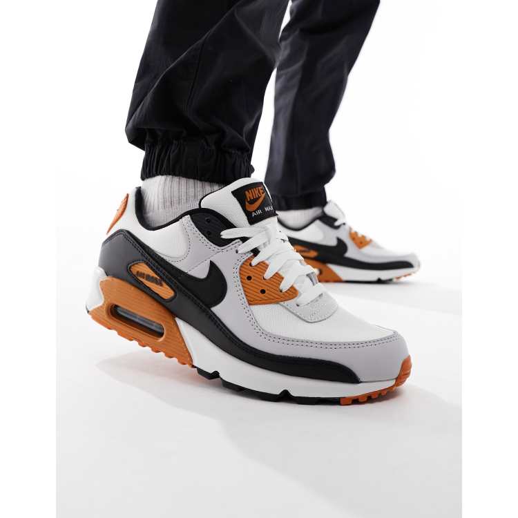 Nike Air Max 90 Baskets Blanc noir et orange