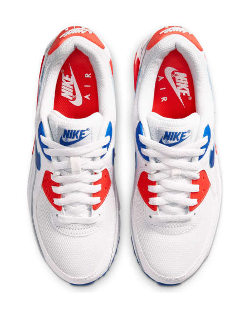 Nike Air Max 90 Baskets Blanc rouge et bleu ASOS