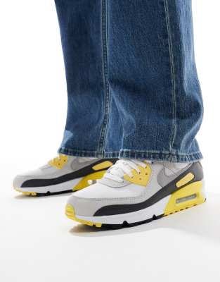 Nike - Air Max 90 - Baskets - Gris et jaune