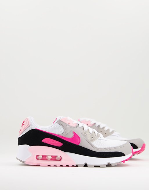 Nike - Air Max 90 - Baskets - Gris/noir/rose Nike - Air Max 90 - Baskets - Gris/noir/rose