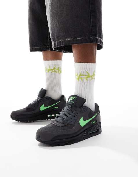 Nike - Air Max 90 - Baskets - Noir et vert - view 1
