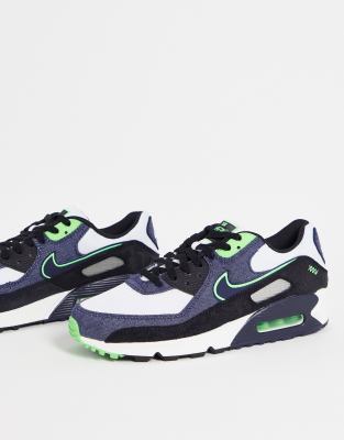 Nike Air Max 90 Emerald Pack trainers in black and green - ASOS Price Checker