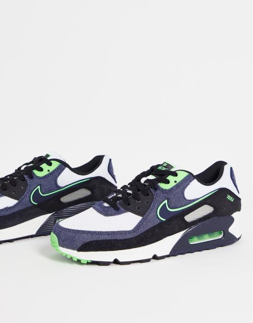 Nike Air Max 90 Emerald Pack trainers in black and green